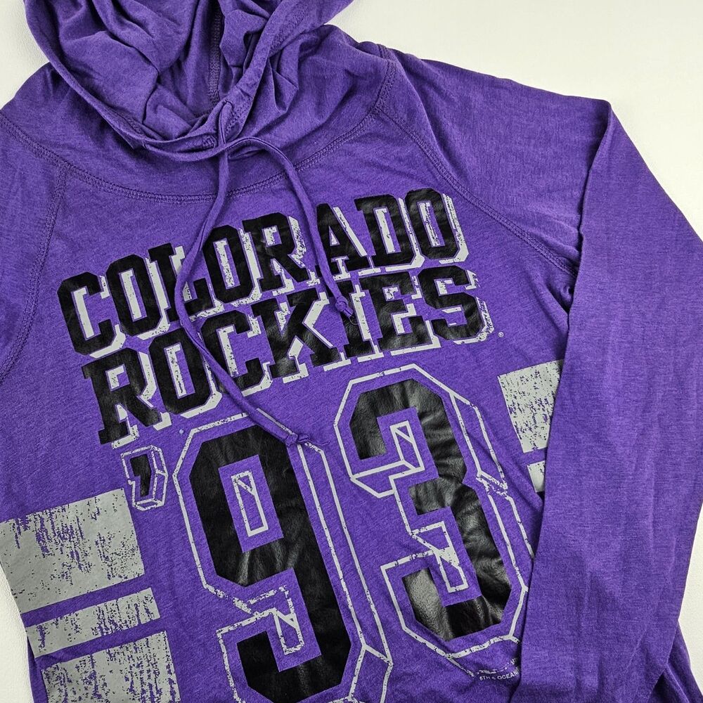 Colorado Rockies Womens M Hoodie Shirt Purple MLB 2016 NWT Deadstock 5th Ocean
